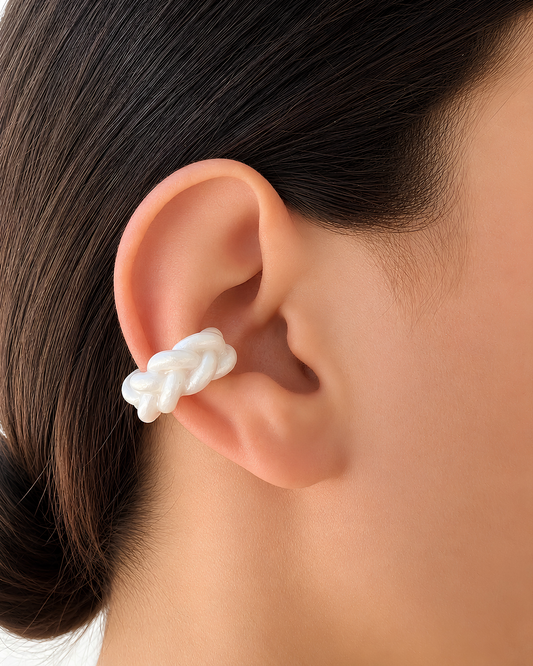 Ear Cuff Braid - Bianco perlato
