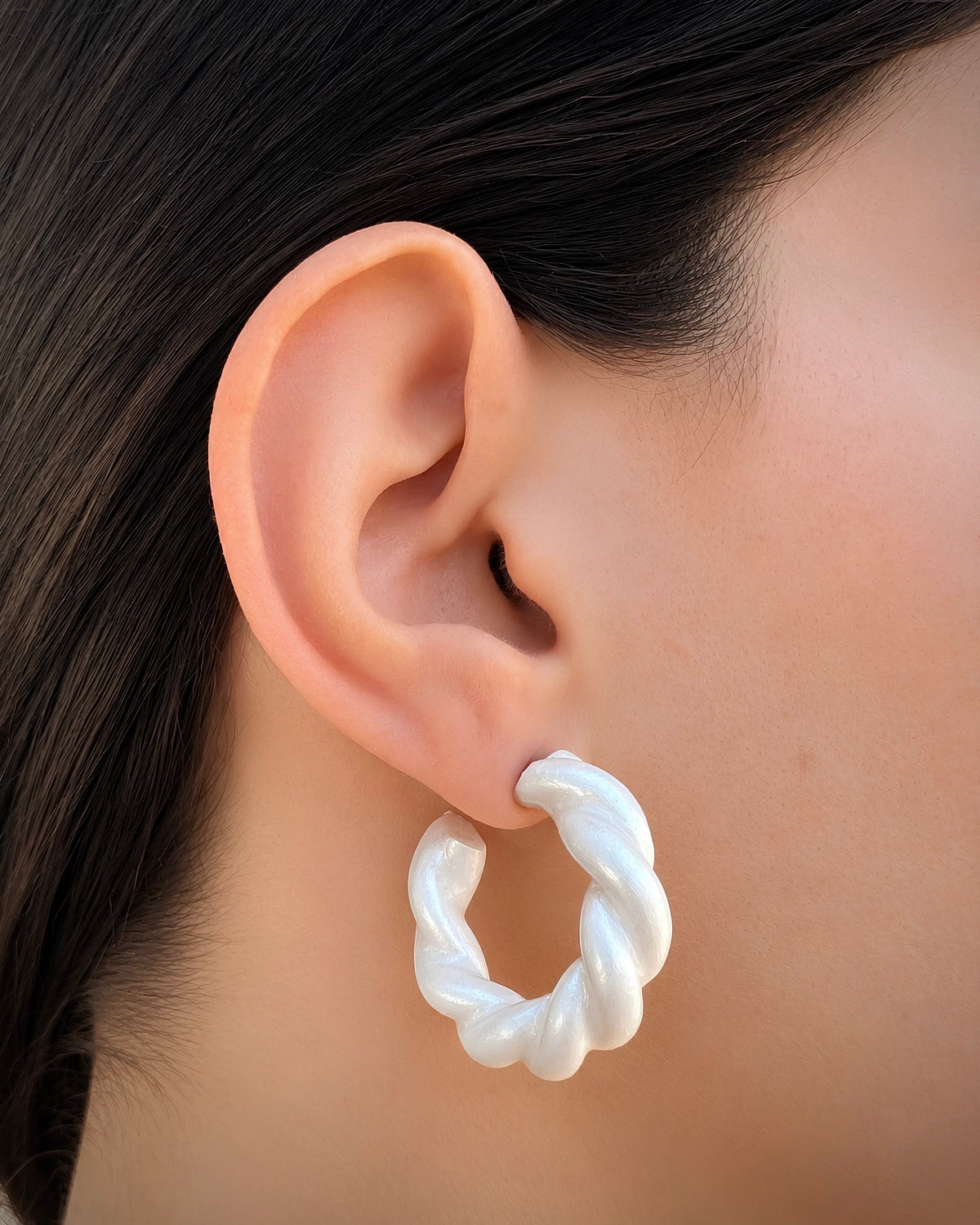 Hoops “Intrecci” Bianco Perlato