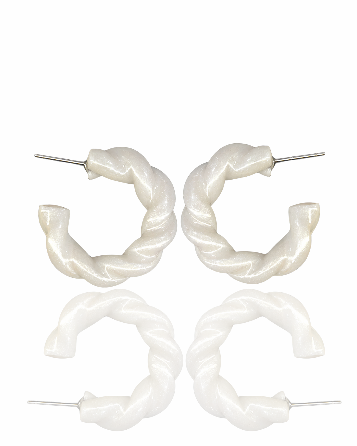 Hoops “Intrecci” Bianco Perlato