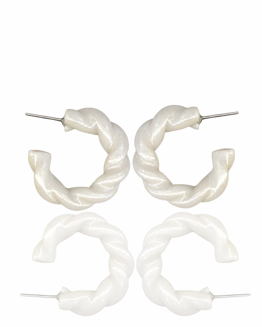 Hoops “Intrecci” Bianco Perlato