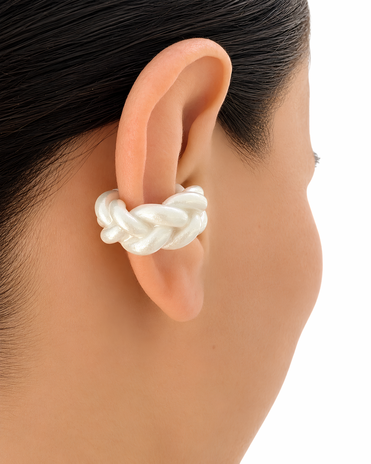 Ear Cuff Braid - Bianco perlato